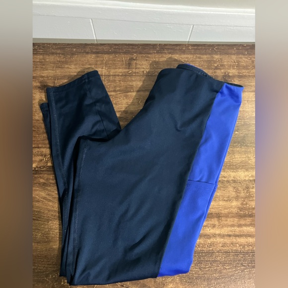 Blue and Black Athletic Leggings - Picture 1 of 5